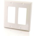 C2G Decorative Double Gang Wall Plate - White 03728